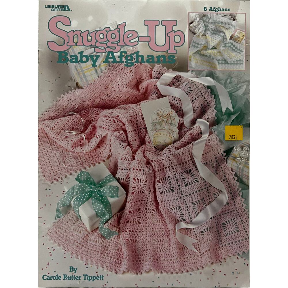 VTG Leisure Arts Crochet Booklet-Snuggle Up Baby Afghans 8 Designs